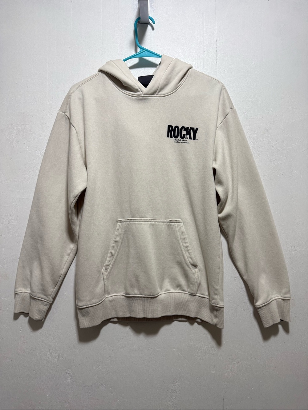 H&M Rocky Balboa Boxing Men's Cream Pullover Hoodie Sz XS - Picture 8 of 9